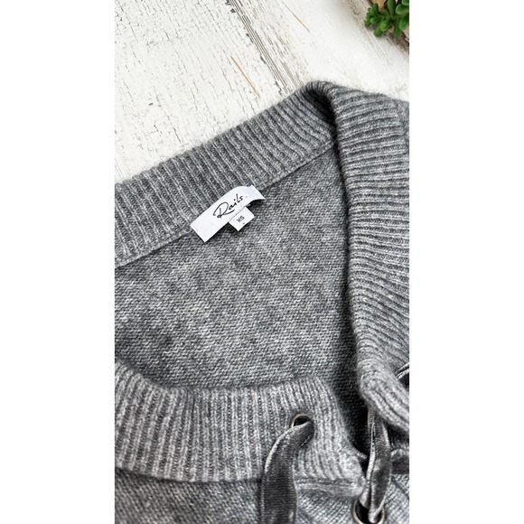 Rails Olivia Gray Lace Front Wool Cashmere Sweater - Picture 8 of 11